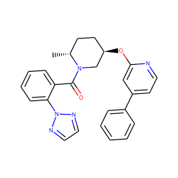 C[C@@H]1CC[C@@H](Oc2cc(-c3ccccc3)ccn2)CN1C(=O)c1ccccc1-n1nccn1 ZINC000299852229