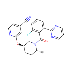 C[C@@H]1CC[C@@H](Oc2cc(C#N)ccn2)CN1C(=O)c1c(F)cccc1-c1ncccn1 ZINC000096167311