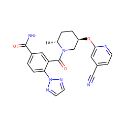 C[C@@H]1CC[C@@H](Oc2cc(C#N)ccn2)CN1C(=O)c1cc(C(N)=O)ccc1-n1nccn1 ZINC000096167293