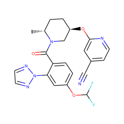 C[C@@H]1CC[C@@H](Oc2cc(C#N)ccn2)CN1C(=O)c1ccc(OC(F)F)cc1-n1nccn1 ZINC000096167299