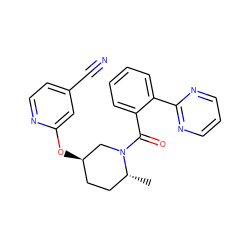 C[C@@H]1CC[C@@H](Oc2cc(C#N)ccn2)CN1C(=O)c1ccccc1-c1ncccn1 ZINC000096167313