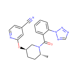 C[C@@H]1CC[C@@H](Oc2cc(C#N)ccn2)CN1C(=O)c1ccccc1-n1ncnn1 ZINC000096167305