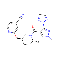 C[C@@H]1CC[C@@H](Oc2cc(C#N)ccn2)CN1C(=O)c1cn(C)nc1-n1nccn1 ZINC000096167288