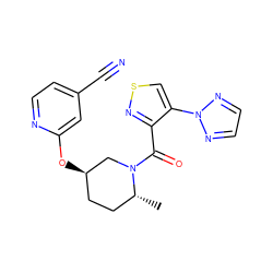 C[C@@H]1CC[C@@H](Oc2cc(C#N)ccn2)CN1C(=O)c1nscc1-n1nccn1 ZINC000096167287