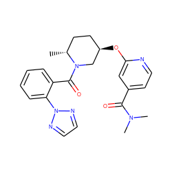 C[C@@H]1CC[C@@H](Oc2cc(C(=O)N(C)C)ccn2)CN1C(=O)c1ccccc1-n1nccn1 ZINC000299852401