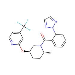 C[C@@H]1CC[C@@H](Oc2cc(C(F)(F)F)ccn2)CN1C(=O)c1ccccc1-n1nccn1 ZINC000220147555