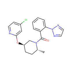 C[C@@H]1CC[C@@H](Oc2cc(Cl)ccn2)CN1C(=O)c1ccccc1-n1nccn1 ZINC000220188763