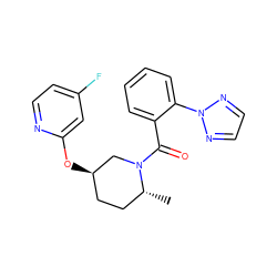 C[C@@H]1CC[C@@H](Oc2cc(F)ccn2)CN1C(=O)c1ccccc1-n1nccn1 ZINC000299852717