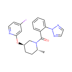 C[C@@H]1CC[C@@H](Oc2cc(I)ccn2)CN1C(=O)c1ccccc1-n1nccn1 ZINC000220147655