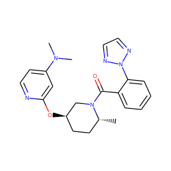 C[C@@H]1CC[C@@H](Oc2cc(N(C)C)ccn2)CN1C(=O)c1ccccc1-n1nccn1 ZINC000299851682