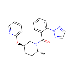 C[C@@H]1CC[C@@H](Oc2ccccn2)CN1C(=O)c1ccccc1-n1nccn1 ZINC000299852577