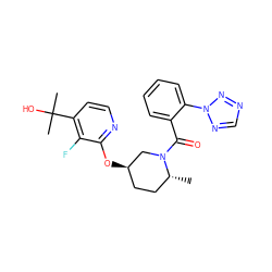 C[C@@H]1CC[C@@H](Oc2nccc(C(C)(C)O)c2F)CN1C(=O)c1ccccc1-n1ncnn1 ZINC000473089551