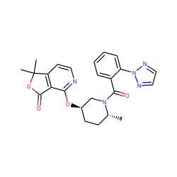 C[C@@H]1CC[C@@H](Oc2nccc3c2C(=O)OC3(C)C)CN1C(=O)c1ccccc1-n1nccn1 ZINC001772646012