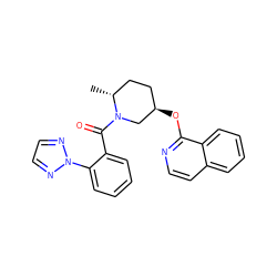 C[C@@H]1CC[C@@H](Oc2nccc3ccccc23)CN1C(=O)c1ccccc1-n1nccn1 ZINC000068205463