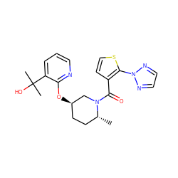 C[C@@H]1CC[C@@H](Oc2ncccc2C(C)(C)O)CN1C(=O)c1ccsc1-n1nccn1 ZINC000219019590