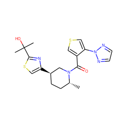 C[C@@H]1CC[C@@H](c2csc(C(C)(C)O)n2)CN1C(=O)c1cscc1-n1nccn1 ZINC000473088531