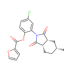 C[C@@H]1CC[C@@H]2C(=O)N(c3cc(Cl)ccc3OC(=O)c3ccco3)C(=O)[C@@H]2C1 ZINC000004145955