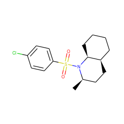 C[C@@H]1CC[C@@H]2CCCC[C@@H]2N1S(=O)(=O)c1ccc(Cl)cc1 ZINC000028816450