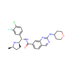 C[C@@H]1CC[C@H]([C@@H](NC(=O)c2ccc3cnc(NC4CCOCC4)nc3c2)c2ccc(Cl)c(F)c2)N1 ZINC000206068847