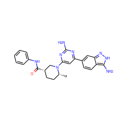 C[C@@H]1CC[C@H](C(=O)Nc2ccccc2)CN1c1cc(-c2ccc3c(N)[nH]nc3c2)nc(N)n1 ZINC000064502325