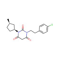 C[C@@H]1CC[C@H](N2C(=O)CC(=O)N(CCc3ccc(Cl)cc3)C2=O)C1 ZINC000101678301