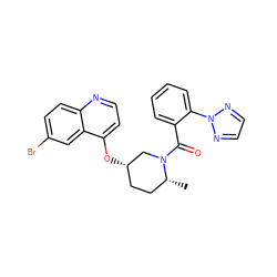 C[C@@H]1CC[C@H](Oc2ccnc3ccc(Br)cc23)CN1C(=O)c1ccccc1-n1nccn1 ZINC000299870903