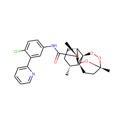 C[C@@H]1CC[C@H]2[C@@](C)(C(=O)Nc3ccc(Cl)c(-c4ccccn4)c3)O[C@@H]3O[C@@]4(C)CC[C@@H]1[C@@]23OO4 ZINC001772626450