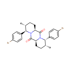 C[C@@H]1CC[C@H]2C(=O)N3[C@@H](CC[C@@H](C)[C@@H]3c3ccc(Br)cc3)C(=O)N2[C@@H]1c1ccc(Br)cc1 ZINC000008035775