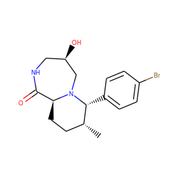 C[C@@H]1CC[C@H]2C(=O)NC[C@@H](O)CN2[C@@H]1c1ccc(Br)cc1 ZINC000007998486