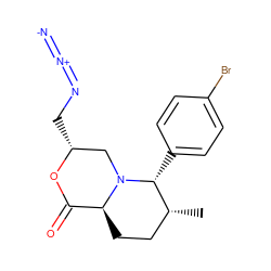 C[C@@H]1CC[C@H]2C(=O)O[C@H](CN=[N+]=[N-])CN2[C@@H]1c1ccc(Br)cc1 ZINC000064479716