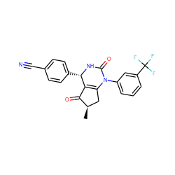 C[C@@H]1CC2=C(C1=O)[C@H](c1ccc(C#N)cc1)NC(=O)N2c1cccc(C(F)(F)F)c1 ZINC000218638408