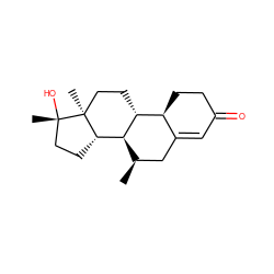 C[C@@H]1CC2=CC(=O)CC[C@@H]2[C@H]2CC[C@@]3(C)[C@@H](CC[C@]3(C)O)[C@@H]21 ZINC000004216936