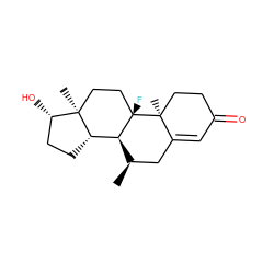 C[C@@H]1CC2=CC(=O)CC[C@]2(C)[C@@]2(F)CC[C@]3(C)[C@@H](O)CC[C@H]3[C@H]12 ZINC000029051700