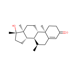 C[C@@H]1CC2=CC(=O)CC[C@]2(C)[C@H]2CC[C@@]3(C)[C@@H](CC[C@]3(C)O)[C@@H]21 ZINC000004215039