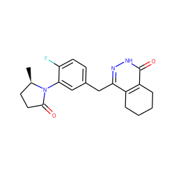 C[C@@H]1CCC(=O)N1c1cc(Cc2n[nH]c(=O)c3c2CCCC3)ccc1F ZINC000139688607