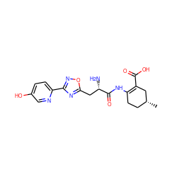 C[C@@H]1CCC(NC(=O)[C@@H](N)Cc2nc(-c3ccc(O)cn3)no2)=C(C(=O)O)C1 ZINC000071341749