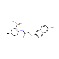 C[C@@H]1CCC(NC(=O)CCc2ccc3cc(O)ccc3c2)=C(C(=O)O)C1 ZINC000049036401