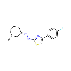 C[C@@H]1CCC/C(=N/Nc2nc(-c3ccc(F)cc3)cs2)C1 ZINC000064475138