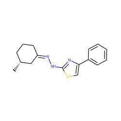 C[C@@H]1CCC/C(=N/Nc2nc(-c3ccccc3)cs2)C1 ZINC000007350415