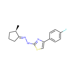 C[C@@H]1CCC/C1=N\Nc1nc(-c2ccc(F)cc2)cs1 ZINC000169343918