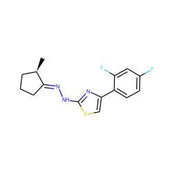 C[C@@H]1CCC/C1=N\Nc1nc(-c2ccc(F)cc2F)cs1 ZINC000169343928