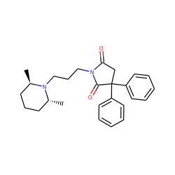 C[C@@H]1CCC[C@@H](C)N1CCCN1C(=O)CC(c2ccccc2)(c2ccccc2)C1=O ZINC000013733899