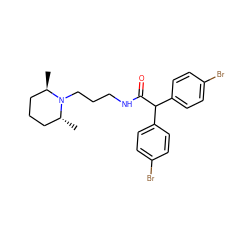 C[C@@H]1CCC[C@@H](C)N1CCCNC(=O)C(c1ccc(Br)cc1)c1ccc(Br)cc1 ZINC000013733935