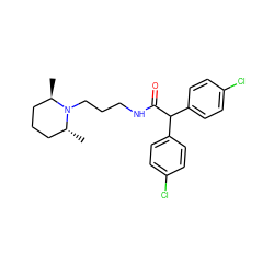 C[C@@H]1CCC[C@@H](C)N1CCCNC(=O)C(c1ccc(Cl)cc1)c1ccc(Cl)cc1 ZINC000013733947