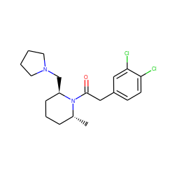 C[C@@H]1CCC[C@@H](CN2CCCC2)N1C(=O)Cc1ccc(Cl)c(Cl)c1 ZINC000013449297