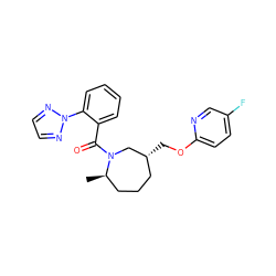 C[C@@H]1CCC[C@@H](COc2ccc(F)cn2)CN1C(=O)c1ccccc1-n1nccn1 ZINC000118687372