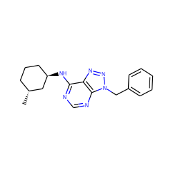 C[C@@H]1CCC[C@@H](Nc2ncnc3c2nnn3Cc2ccccc2)C1 ZINC000013778488