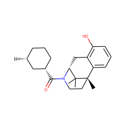 C[C@@H]1CCC[C@H](C(=O)N2CC[C@@]3(C)c4cccc(O)c4C[C@@H]2C3(C)C)C1 ZINC000201105953