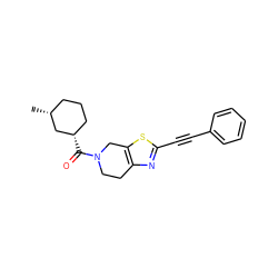 C[C@@H]1CCC[C@H](C(=O)N2CCc3nc(C#Cc4ccccc4)sc3C2)C1 ZINC000096273025