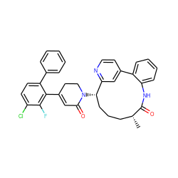 C[C@@H]1CCC[C@H](N2CCC(c3c(-c4ccccc4)ccc(Cl)c3F)=CC2=O)c2cc(ccn2)-c2ccccc2NC1=O ZINC000220119657